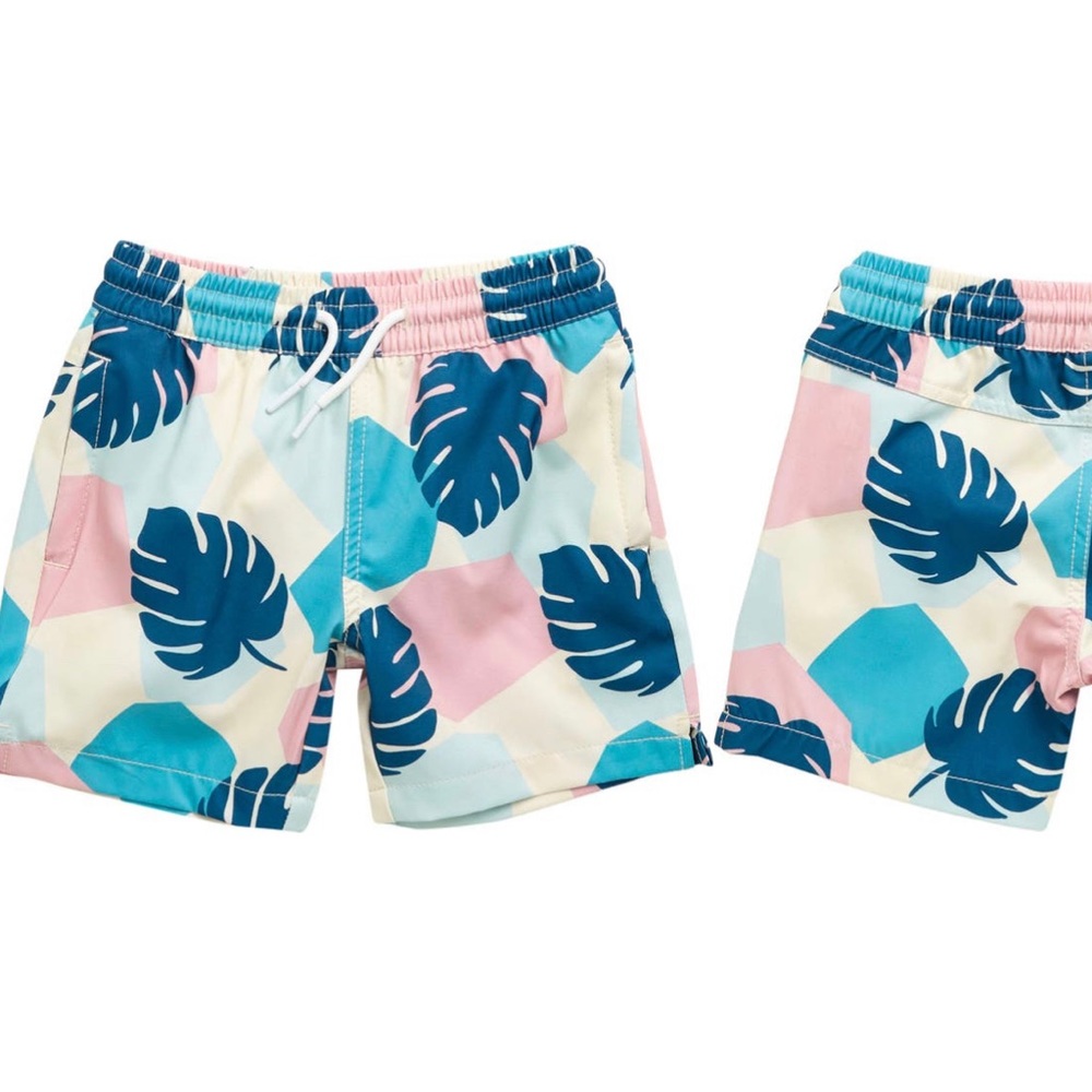 Sovereign Code Banks Palm Leaf Print Swim Trunks